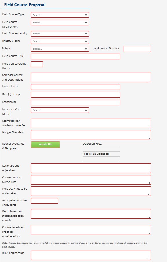 Field Course Proposal Template